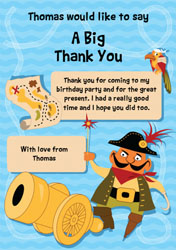 pirate and parrot thank you cards