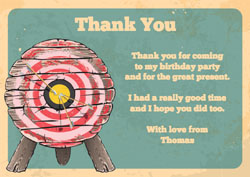 archery target thank you cards
