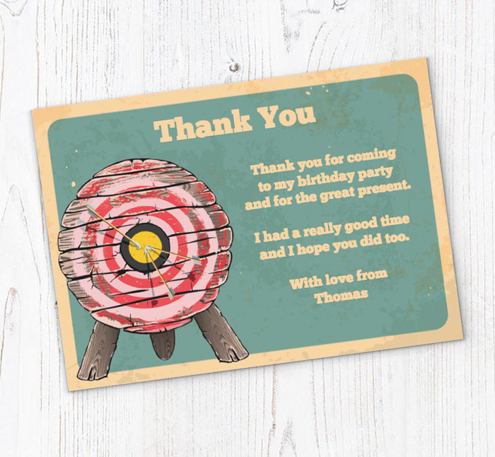 archery target thank you cards