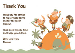 pirate island thank you cards