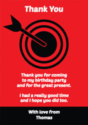 red archery target thank you cards
