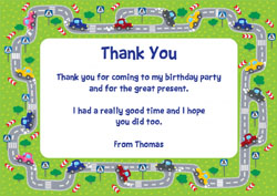 cars border thank you cards