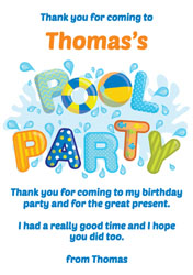pool party thank you cards for boys