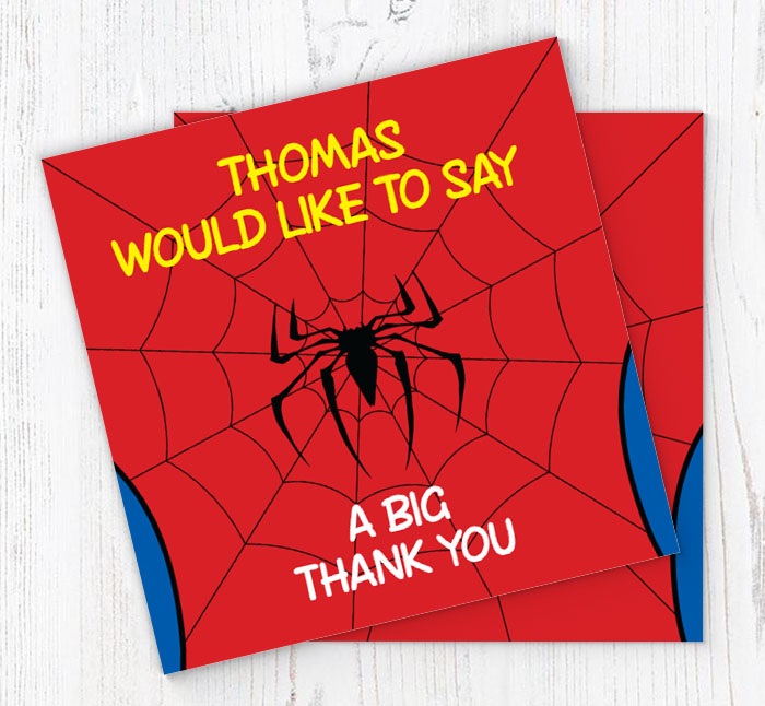 spiderman thank you cards