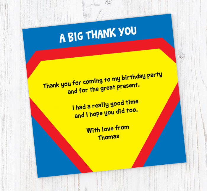 superman thank you cards