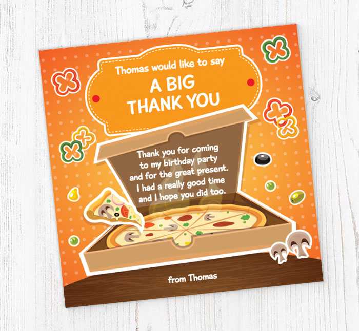 pizza night thank you cards