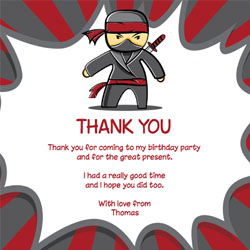 ninja thank you cards