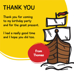pirate ship thank you cards