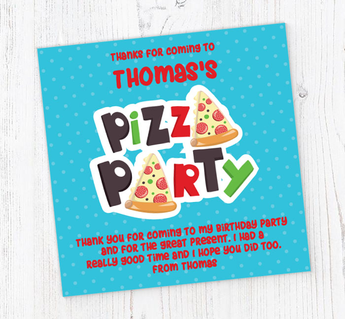 pizza party thank you cards