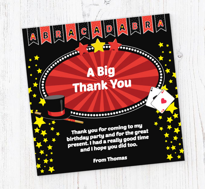 magic show thank you cards