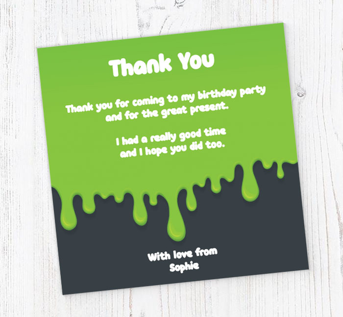 personalised slime thank you cards