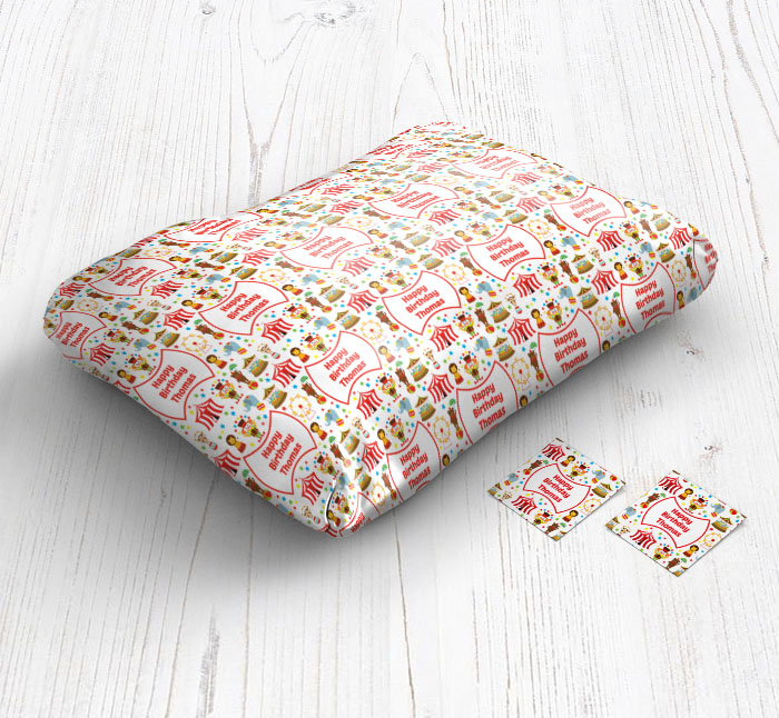 circus and clown wrapping paper