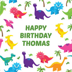 bright dinosaurs wrapping paper
