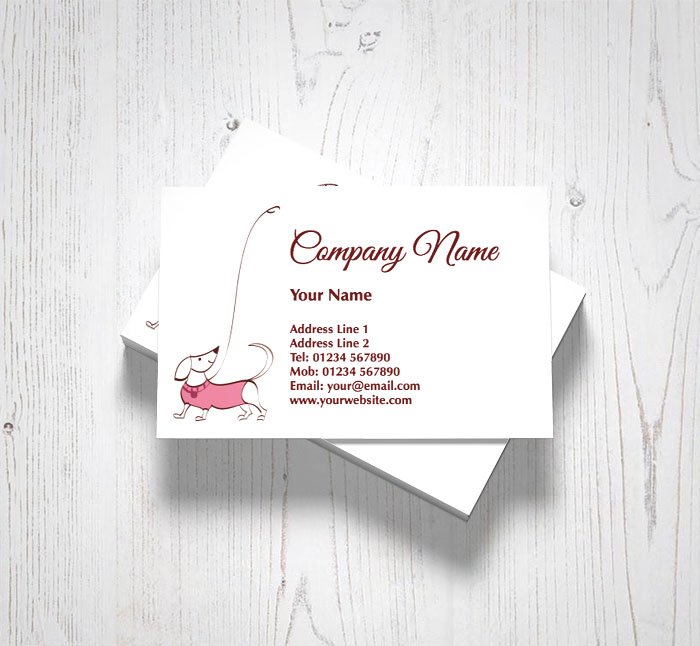 dog on lead business cards