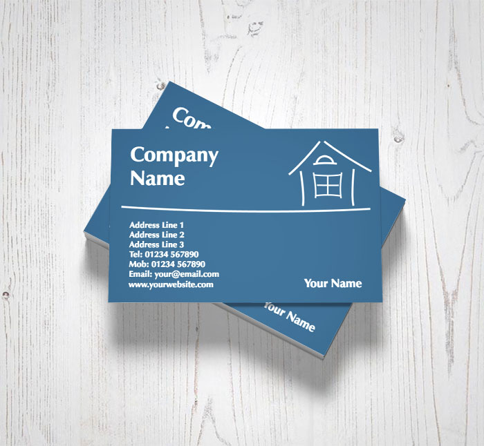 sketched house business cards