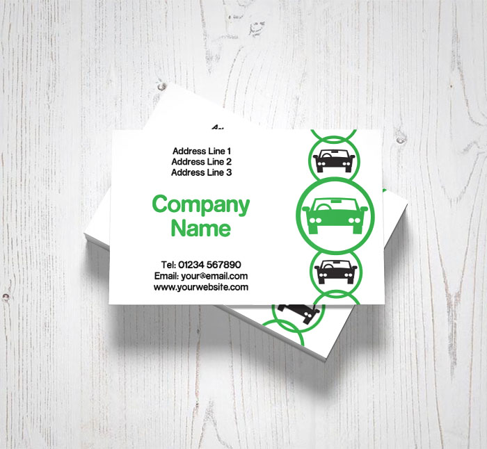green car repair business cards