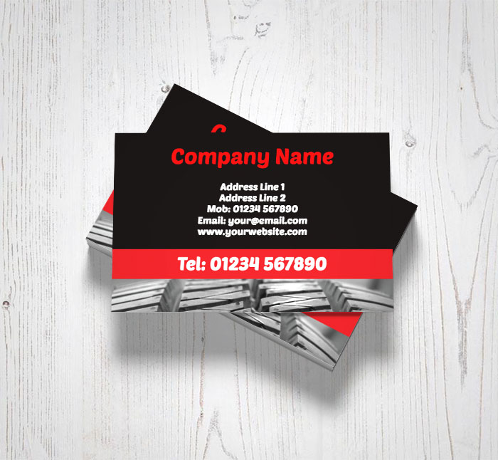 red and black tyre business cards