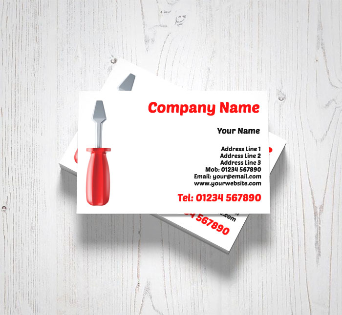 red screwdriver business cards