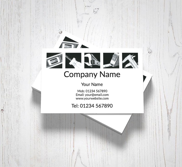 black and white tools business cards