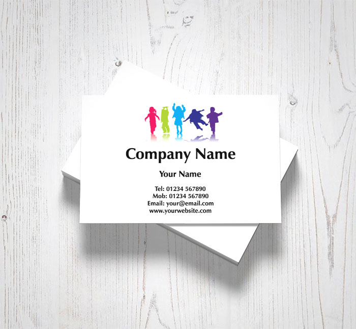 children playing business cards