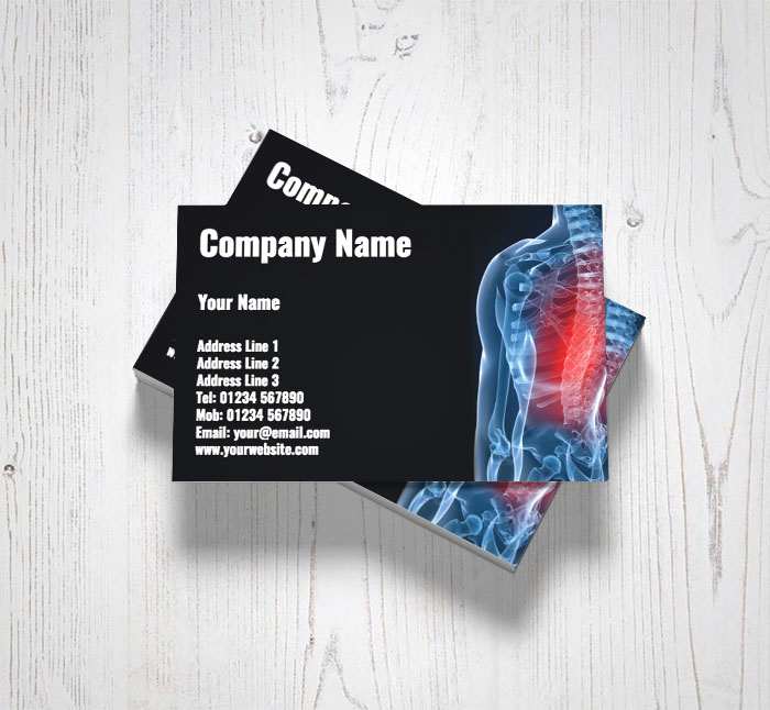 back pain business cards