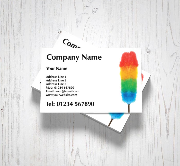 feather duster business cards