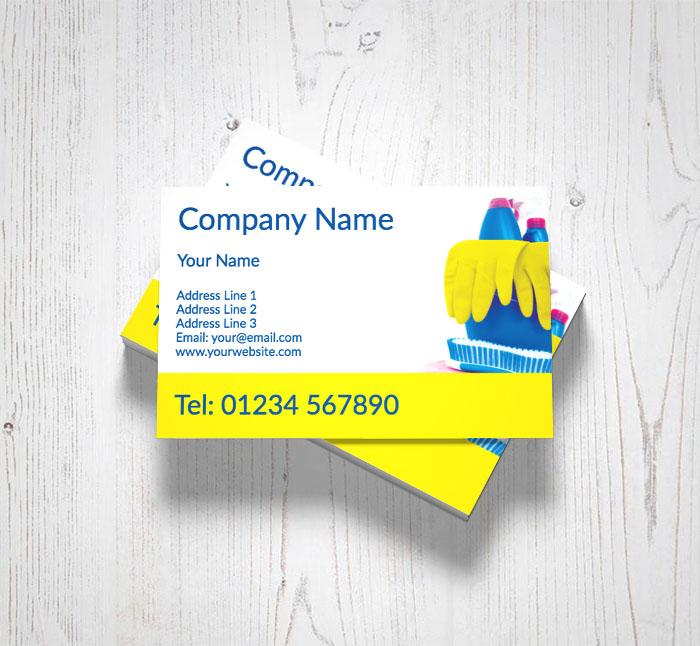 yellow cleaning gloves business cards