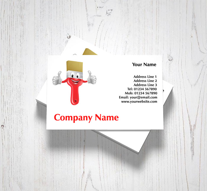 cartoon paintbrush business cards