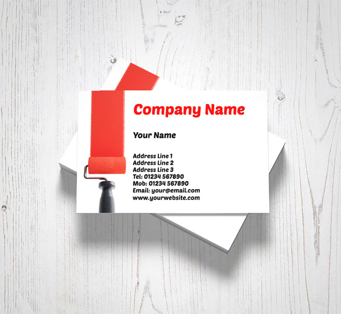 red paint roller business cards