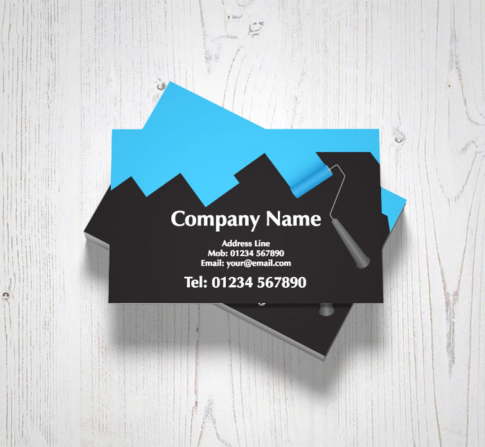 blue paint roller business cards