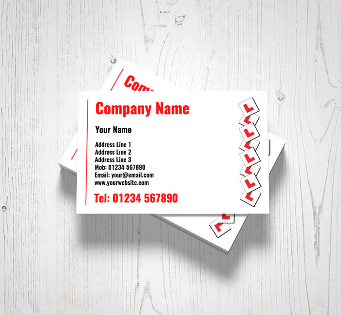 cascading L plates business cards