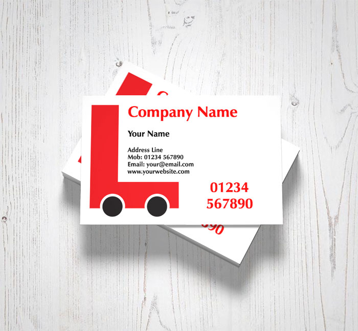 L plate car business cards