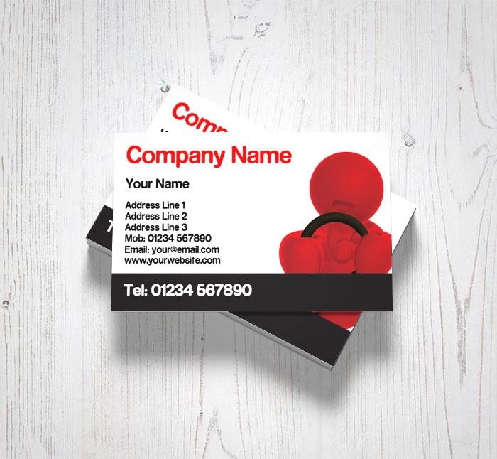 red and black driving business cards