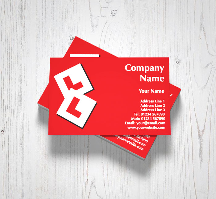 red L plate business cards