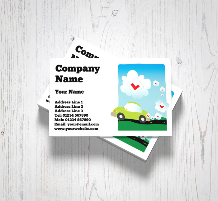L plate clouds business cards
