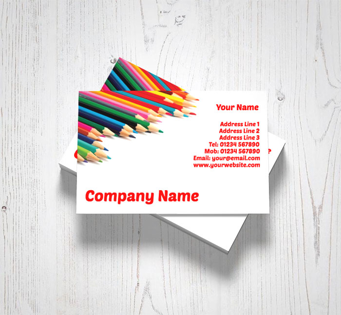 colouring pencils business cards