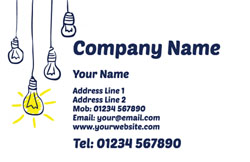 hanging light bulb business cards