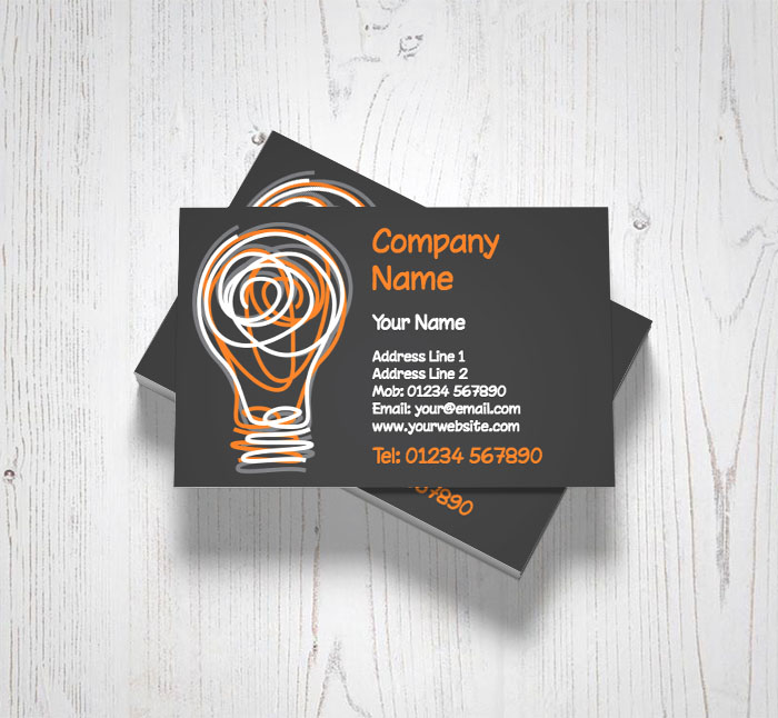 scribble light bulb business cards