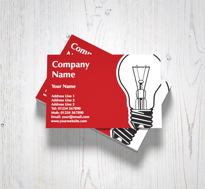 red light bulb business cards