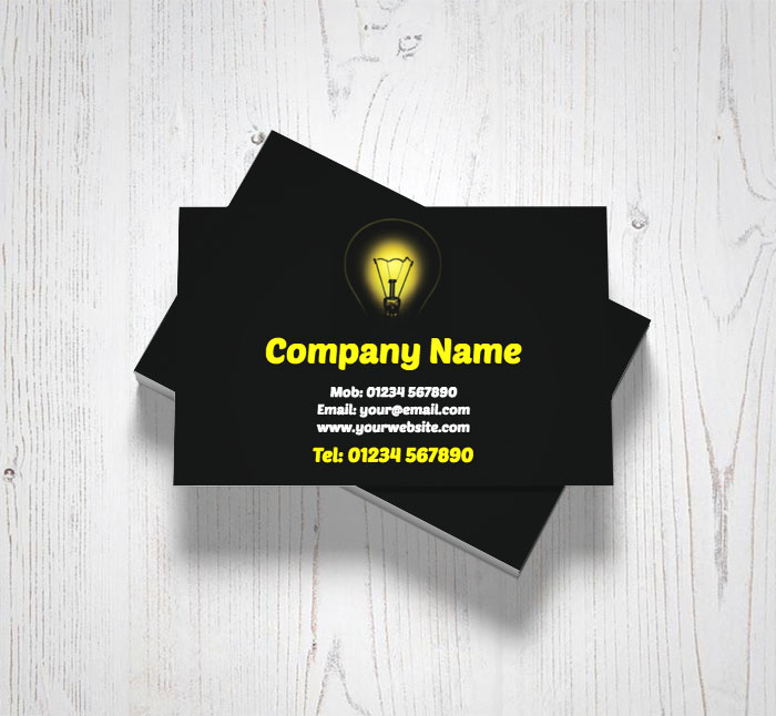 glowing light bulb business cards