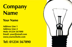 yellow light bulb business cards