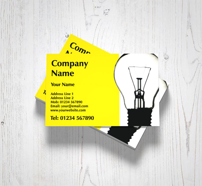 yellow light bulb business cards