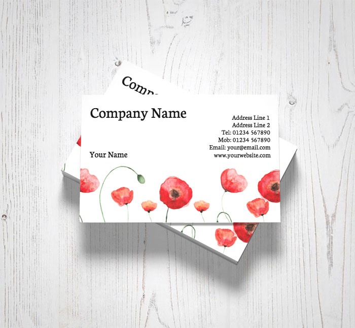 poppies business cards