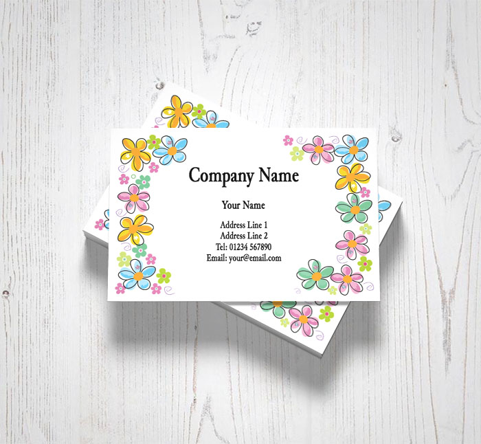 spring flowers business cards