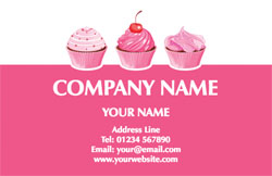 pink cupcakes business cards