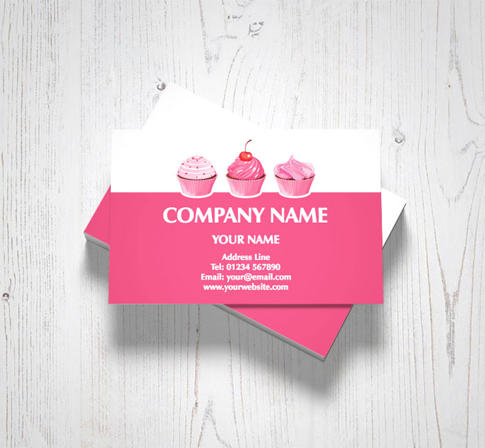 pink cupcakes business cards