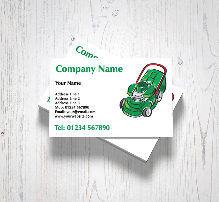lawnmower sketch business cards