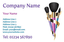 three makeup brushes business cards