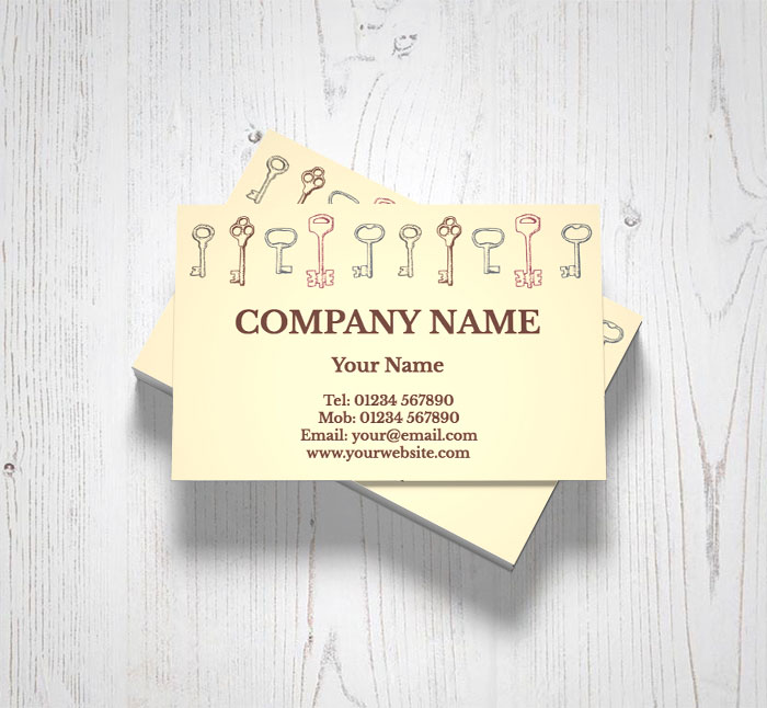 antique keys business cards