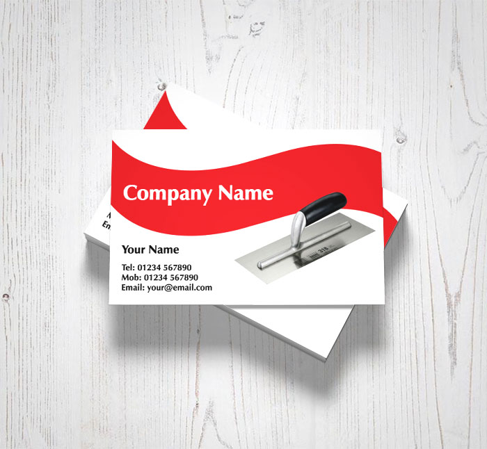 red plastering business cards